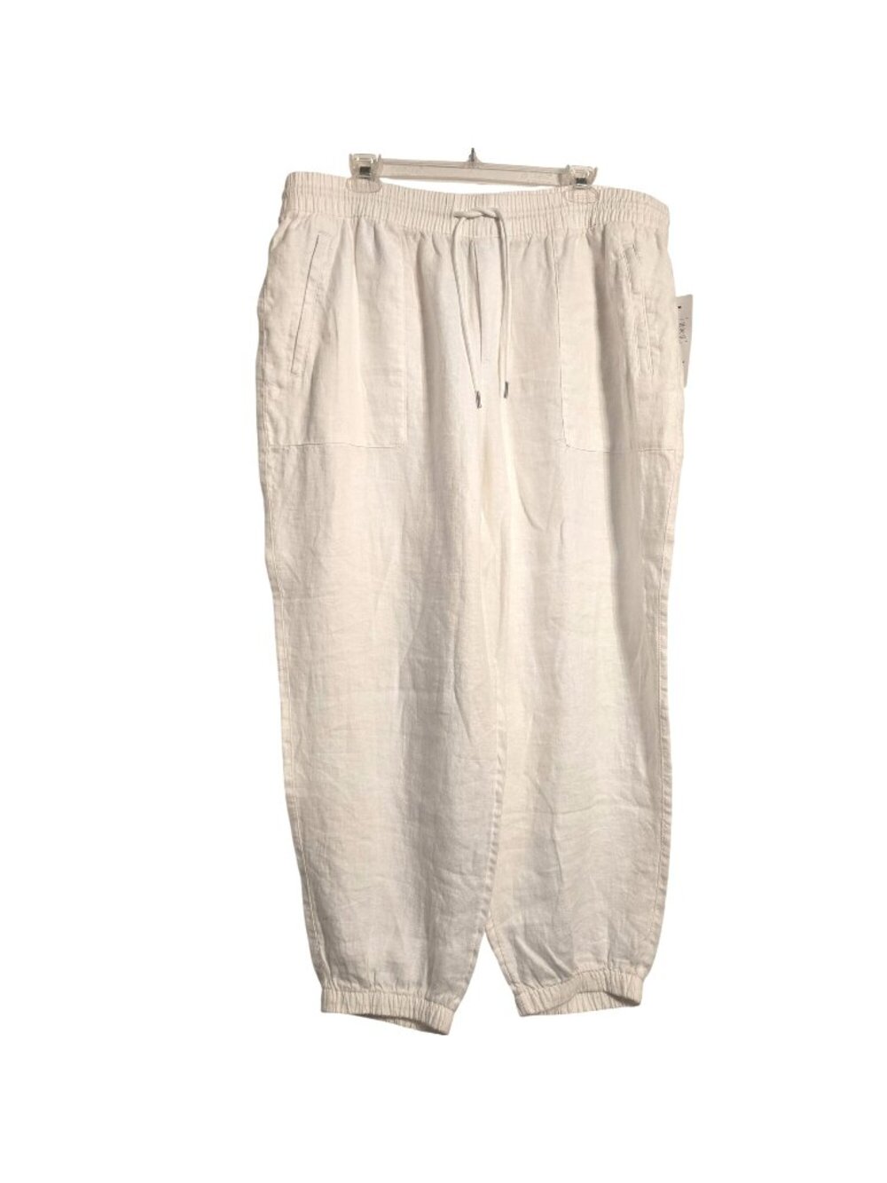 Athleta Retreat Linen Joggers Zip Pocket Drawstring Elastic Hem Pants NWT